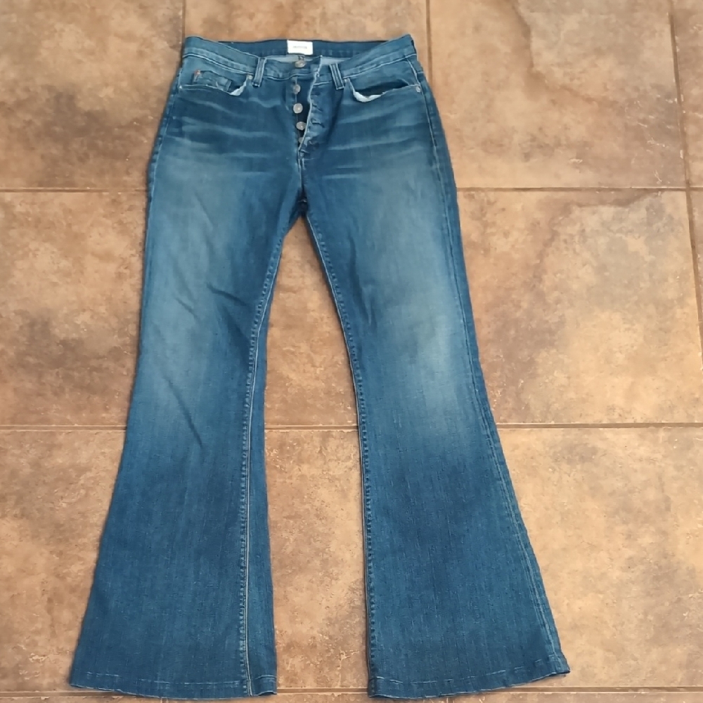Hudson Jeans Classic Blue Wide Leg Flare Denim